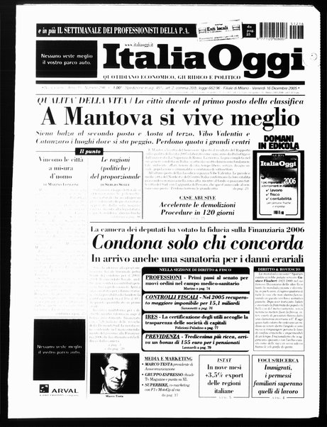 Italia oggi : quotidiano di economia finanza e politica